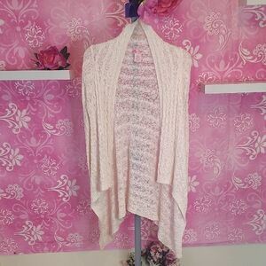 Candie's Soft Cream Draped Cardigan